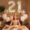Champagne Gold Large Number 21 Balloon, 40 Inch Light Gold Foil Helium Number (Champagne Gold 21)